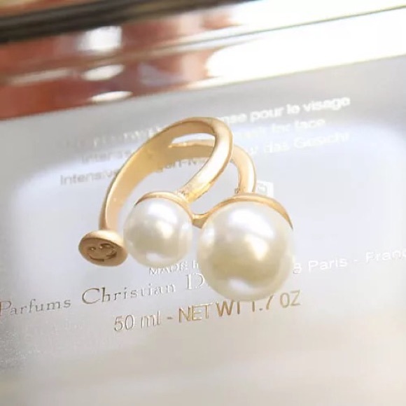 17Basics 18K gold plated pearl ring - Picture 2 of 4